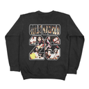 Black Carolina Storyteller sweatshirt flat lay back view, vintage hip hop
streetwear.