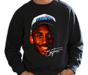 Man wearing Kobe Draft Day Black Sweatshirt – 90s NBA Scout's Notebook Style
