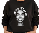 Woman styling Mariah the Scientist 'Free Thug' Black Sweatshirt – Baddie Aesthetic