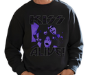 Man wearing KISS Alive Sweatshirt – Oversized Rock Streetwear
