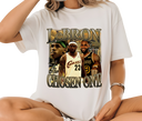 Man wearing LeBron Chosen One White Tee – Vintage High School Basketball Style
