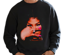 Man wearing Nicki Minaj Black Sweatshirt – Oversized Rap Style