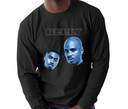 Men's Belly Movie Black Long Sleeve – Adult wearing classic DMX & Nas hip-hop film streetwear top – 90s urban crime drama style