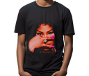 Teen wearing Nicki Minaj Youth Black Tee – Next Gen Barb