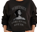 Women's Whitney Houston 90s Sweatshirt - Female wearing unisex retro pop streetwear