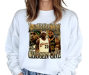 Woman styling LeBron Chosen One White Sweatshirt – Feminine Vintage NBA