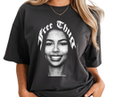 Woman styling Mariah the Scientist Free Thug Black Tee – Feminine R&B Aesthetic