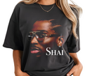  Woman styling black Shai Gilgeous-Alexander MVP t-shirt, casual unisex sportswear.