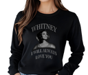 Women's Whitney Houston 90s Long Sleeve - Female wearing unisex retro pop streetwear