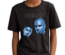 Youth Belly Movie Black T-Shirt – Teen wearing classic DMX & Nas 90s hip-hop film graphic tee – urban streetwear for teens