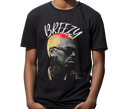 Youth Black Chris Brown Breezy Tee - Teen wearing retro concert fan shirt