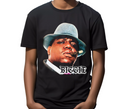 Youth wearing black King of Brooklyn t-shirt, 90s rap music fan gear