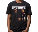 Youth wearing black Bad Boys movie t-shirt, kid-friendly 90s movie shirt.