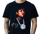 Man wearing black NBA YoungBoy Top Pain t-shirt, vintage hip hop apparel.