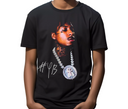 Youth wearing black NBA YoungBoy Top Pain t-shirt, kid-friendly hip hop fan gear.
