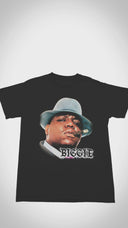 Floating black King of Brooklyn t-shirt showing front graphic print.